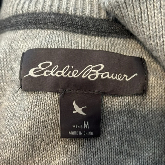 Eddie Bauer men’s gray quarter zip sweater size medium - Picture 8 of 9